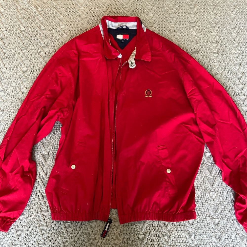 Red Tommy Hilfiger light-weight jacket